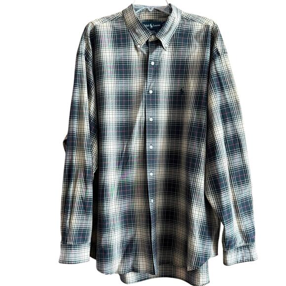 Ralph Lauren Blake button down plaid shirt long sleeve 100% cotton men’s XXL - Picture 1 of 8